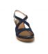 Sandale Fugitive Izia bleu, nu pieds compensé pour femmes