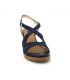 Sandale Fugitive Izia bleu, nu pieds compensé pour femmes