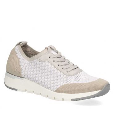 Baskets Caprice 23702-24 blanc, sneakers femmes grande largeur