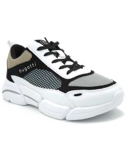 Basket basse Bugatti Shiggy blanc et noir pour femmes