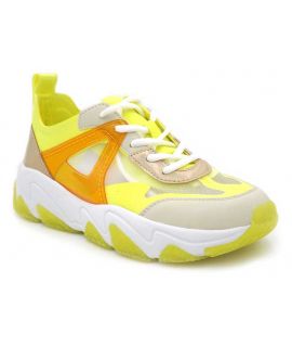 Bugatti Ceyda jaune fluo, baskets mode pour femmes