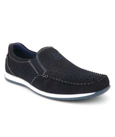 Mocassin Bugatti Tomeo Mok en cuir bleu marine pour homme