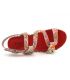Compensé Laura Vita Beclindao 201 rouge, sandale confortable pour femmes
