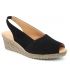 Sandale confort Kaola 191 en cuir noir, spécial pieds sensibles