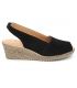 Sandales femmes confortables Kaola 191 cuir noir, spécial pieds sensibles