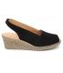 Sandales femmes confortables Kaola 191 cuir noir, spécial pieds sensibles