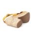 Sandale nu pied compensé Kaola 425 jaune, semelle gel à mémoire de formes