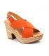 Kaola 425 Corail, sandale compensée confortable pour femmes