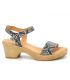 Sandale cuir Kaola 710 aspect serpent, trotteur petit talon pour femmes