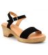 Sandale Kaola 710 cuir velours noir , trotteur petit talon pour femmes
