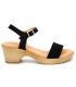 Sandale Kaola 710 cuir velours noir , trotteur petit talon pour femmes
