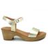 Sandale cuir Kaola platine ( doré ) petit talon confortable pour femmes