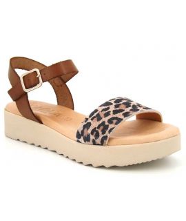 Kaola sandale 3483 léopard, nus-pieds confortables pour femmes
