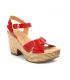 Sandale gros talon Kaola 472 Altamira en cuir rouge vernis pour femmes