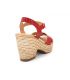 Sandale nus-pieds talon Kaola 472 Altamira en cuir rouge vernis pour femmes