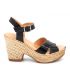 Sandale Kaola 472 Altamira en cuir noir vernis pour femmes