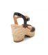 Kaola 472 Altamira sandale confortable en cuir noir vernis pour femmes