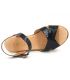 Kaola 472 Altamira nu-pieds confortable en cuir noir vernis pour femmes