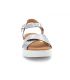 Sandales pieds sensibles Kaola 3411 en cuir argenté craquelé pour femmes