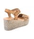 Nu-pieds compensé Kaola 951 en cuir et raphia beige pour femmes