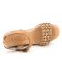 Talon compensé Kaola 951 en cuir et raphia beige pour femmes