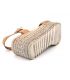 Talon compensé Kaola 951 en cuir et raphia beige pour femmes