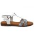 Sandale Salomé Eva Frutos 9184 blanc serpent, nu pieds confortable pour femmes