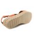 Plateforme Eva Frutos 714 corail, sandale plateforme spécial pieds sensibles brides croisées en cuir