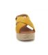 Chaussures Eva Frutos 714 jaune, sandale plateforme spécial pieds sensibles brides croisées pour femmes