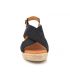 Compensé Eva Frutos 416 noir, sandale brides croisées super confort pour femmes