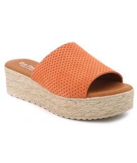 Mules Eva Frutos 767 corail, chaussures spécial pieds sensibles