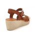 Sandale compensée Eva Frutos 474 croco marron, et platine semelle confort