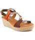 Compensé Eva Frutos 428 en cuir marron, nouveauté chaussure confort