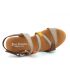 Sandale Eva Frutos 428 en cuir marron, semelle gel fermeture velcros