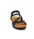 Sandale compensée Carla Tortosa 27102 en cuir noir, semelle liège anatomique pour femmes