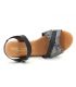 Nu-pieds Carla Tortosa 82037 noir multi, sandale confort compensée pour femmes