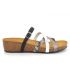 Emma Shoes mules 8956 Combi multi serpent et noir, petit compensé confortable 