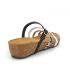 Emma mules 8956 Combi multi serpent et noir, petit compensé confortable 