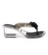 Tongs plexi transparent Emma Paris noir, talon avec bijoux