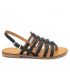 Sandale cuir Les Tropéziennes par M Belarbi Herilo noir, spartiate pour femmes