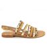 Les Tropéziennes par M Belarbi Haniac beige leopard, sandale cuir pour femmes