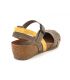 Sandale Inter Bios 5355 beige et jaune, compensé confort pour femmes