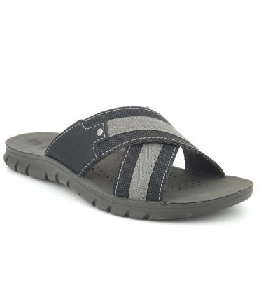 Mules Inblu M 02 noir pour hommes, semelle confoart à mousse mémoire de formes