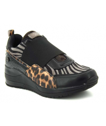 Baskets xti 44527 multi léopard et zèbre, nouveauté sneakers femmes