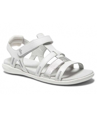 Nus pieds femmes TBS Rissani blanc argent 