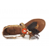 Métamorfose Jaland léopard, sandale fantaisie avec froufrous style ethnique.