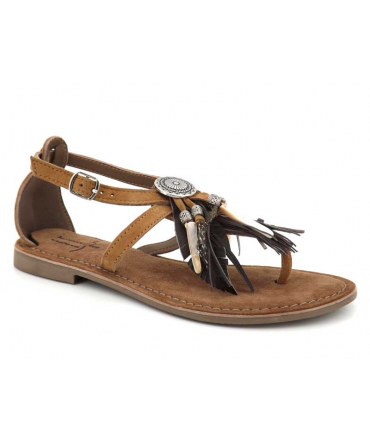 Métamorfose Jalap marron, sandale entre doigts style ethnique