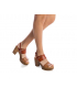 Sandale Xti 42704 marron, sandale compensée à talon décroché