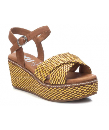 Compensé Xti 42280 jaune, sandale confort et mode pour femmes