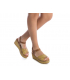 Compensé Xti 42280 jaune, sandale confort et mode pour femmes